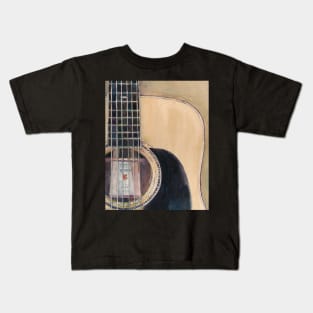 Martin Acoustic Guitar SSC-D35-14 - from Canada - Watercolor Art Print Kids T-Shirt